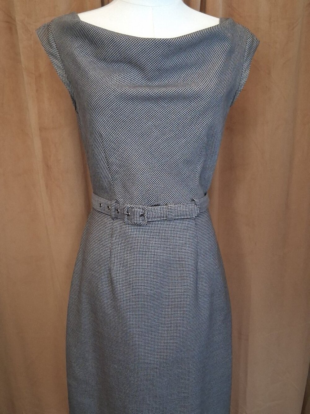 Banana Republic Houndstooth Cowl Neck Sheath Dress Size 0